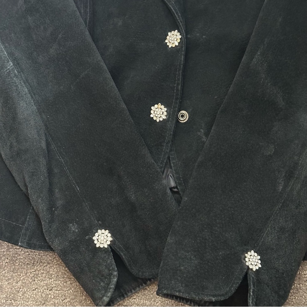 Live A Little Black Suede 90’s Vintage Blazer - Picture 3 of 7